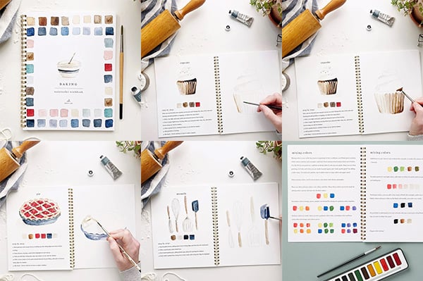 🔥LENTE MEGA UITVERKOOP🖼️Beginnersvriendelijk💕 Aquarel Werkboek