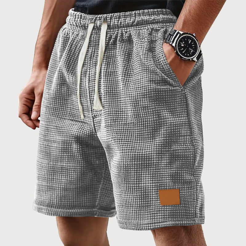 Men's Small Plaid Lace-Up Casual Shorts