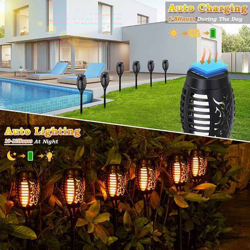 🔥2025 Solar Torch Lights – Flickering Flame Outdoor Decor