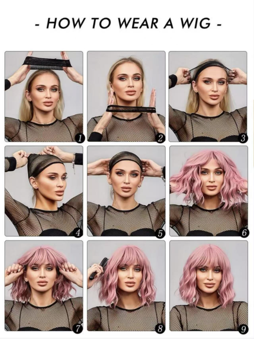 ✨ Wear & Go Curly Lace Front Wig with Bangs 💃 – Human Hair Blend, Natural Look 🌸