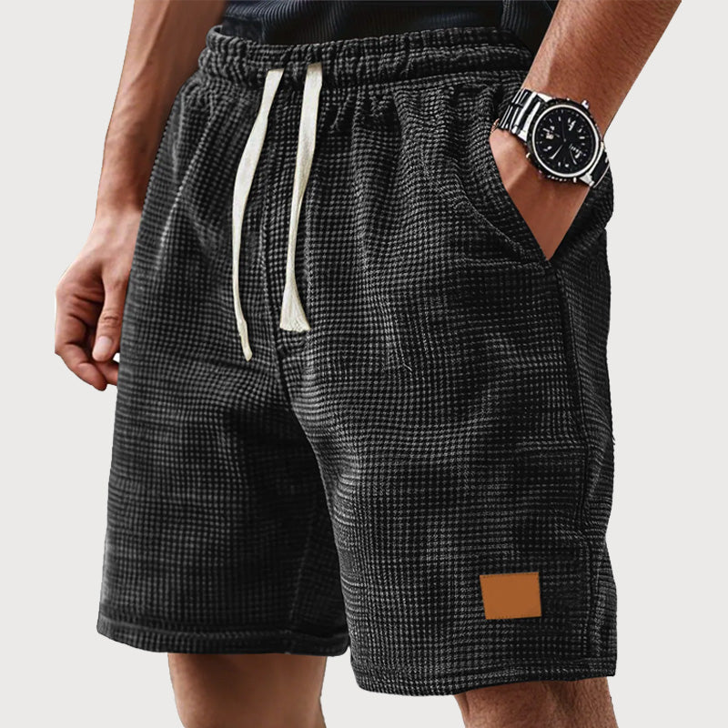 Men's Small Plaid Lace-Up Casual Shorts