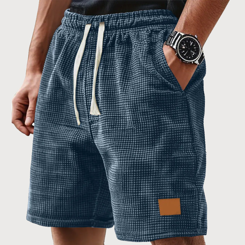 Men's Small Plaid Lace-Up Casual Shorts