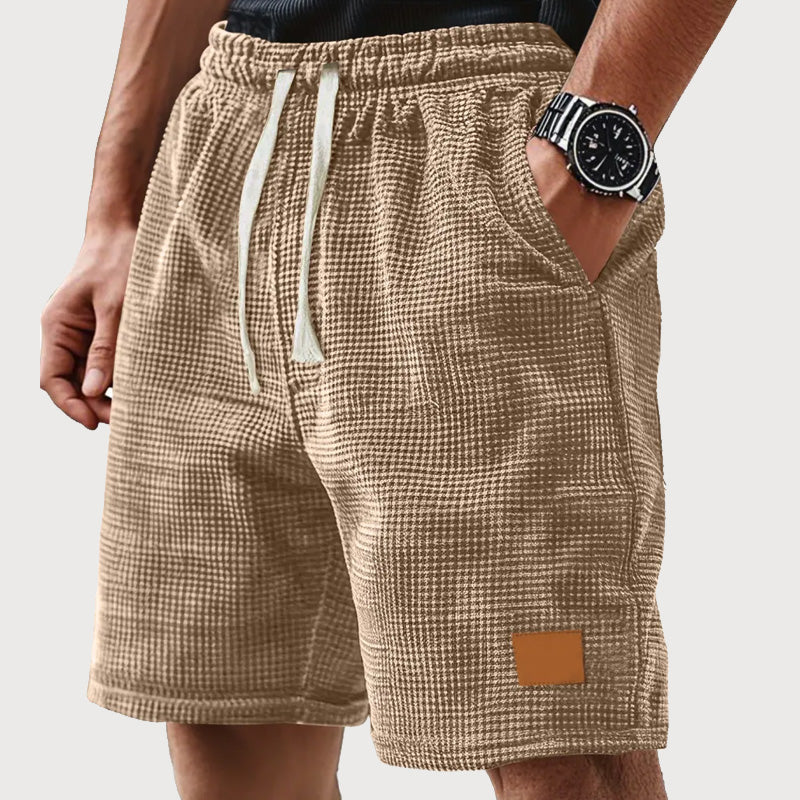 Men's Small Plaid Lace-Up Casual Shorts