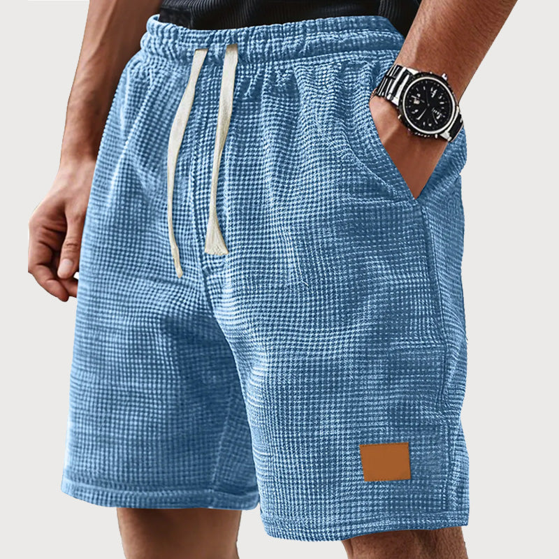 Men's Small Plaid Lace-Up Casual Shorts