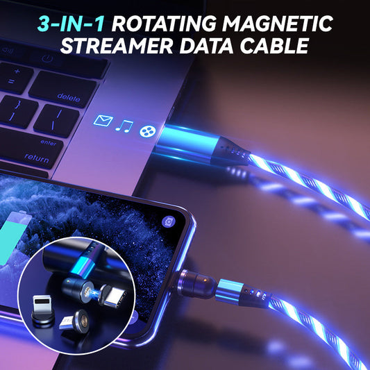 💥Only $16.98 Last Day💥3-In-1 Rotating Magnetic Streamer Data Cable