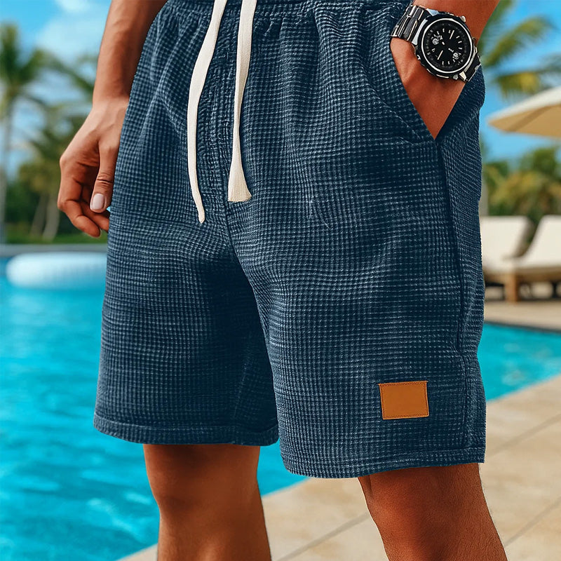 Men's Small Plaid Lace-Up Casual Shorts