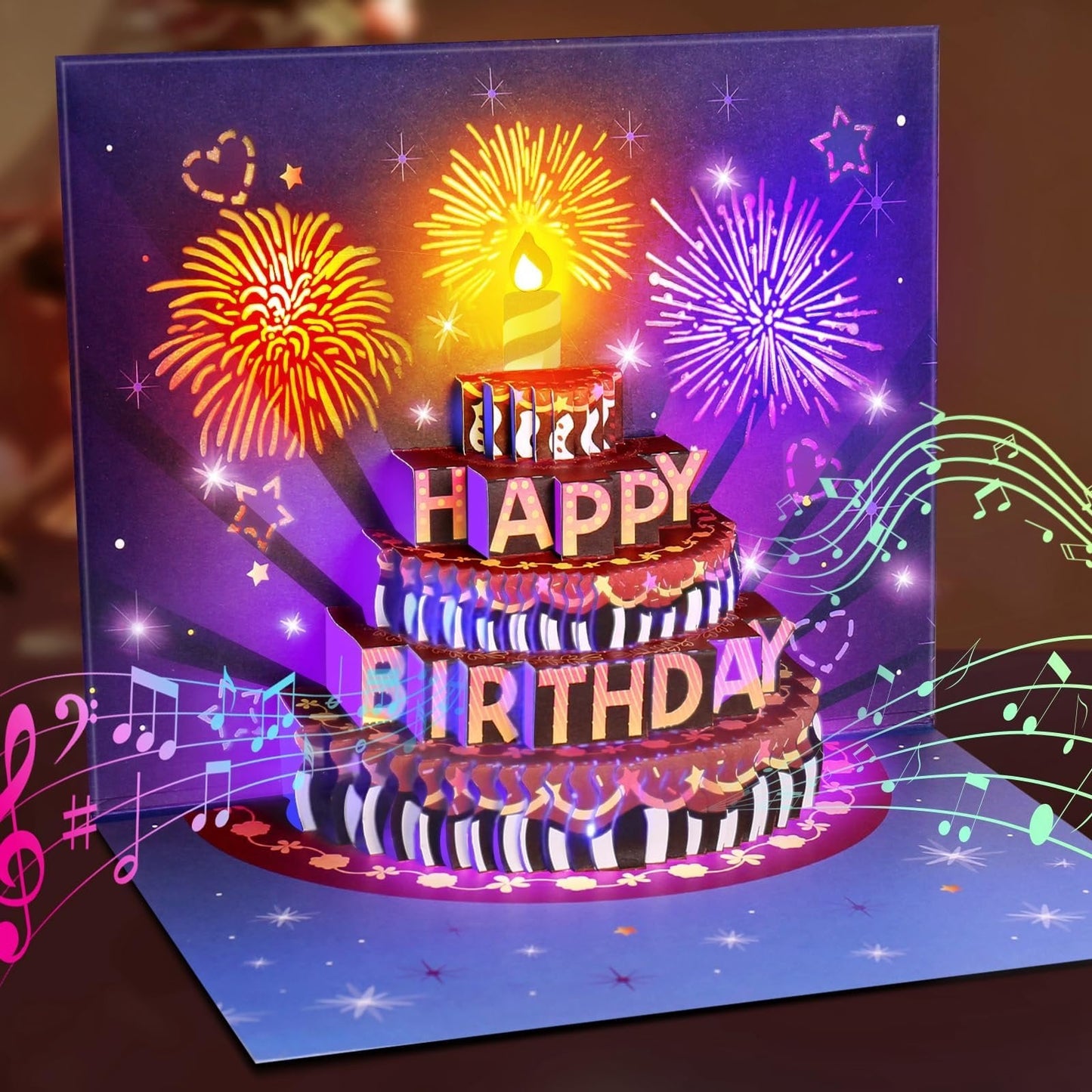 🔥2025 New Arrival - 49% OFF🎉Fireworks Pop-Up Cake Birthday Surprise Card🎂