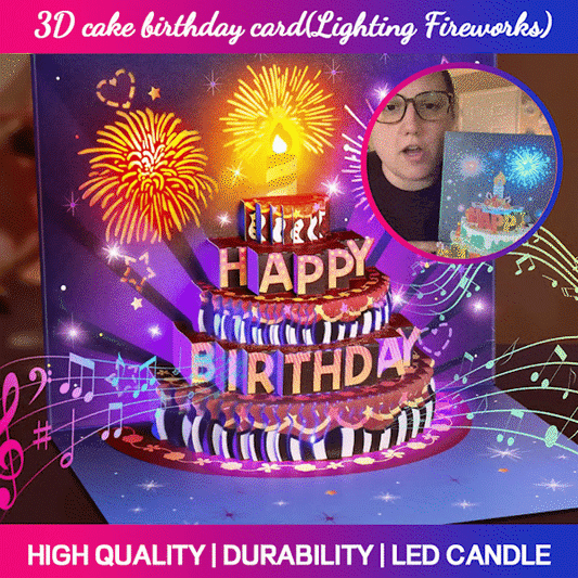 🔥2025 New Arrival - 49% OFF🎉Fireworks Pop-Up Cake Birthday Surprise Card🎂