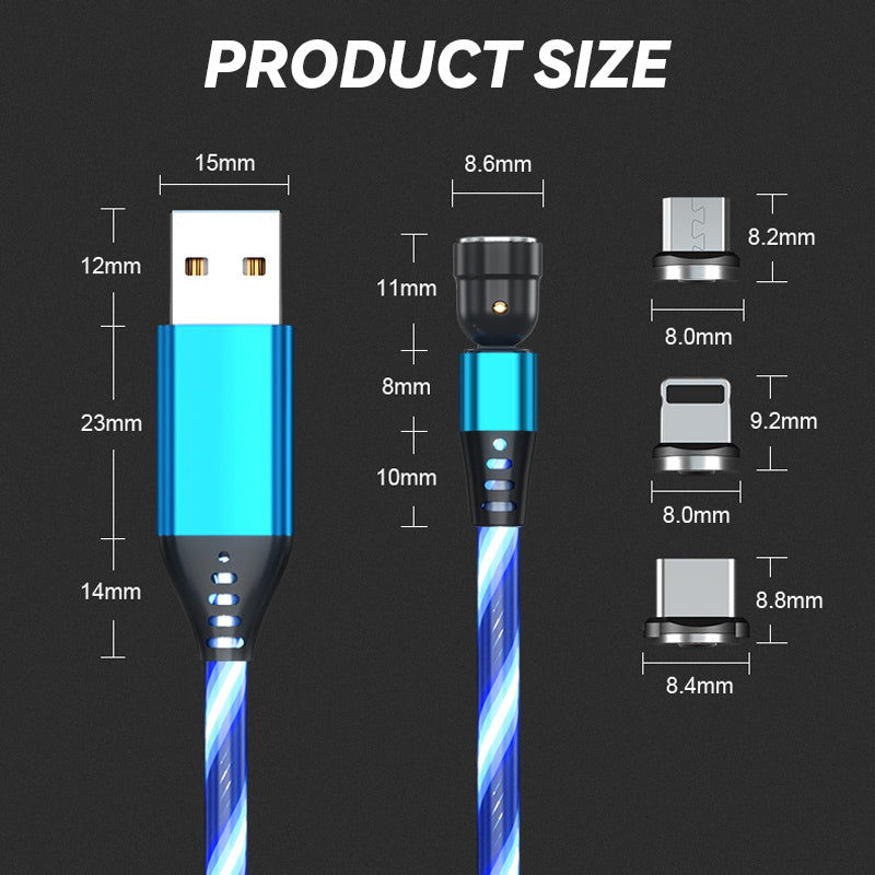 💥Only $16.98 Last Day💥3-In-1 Rotating Magnetic Streamer Data Cable