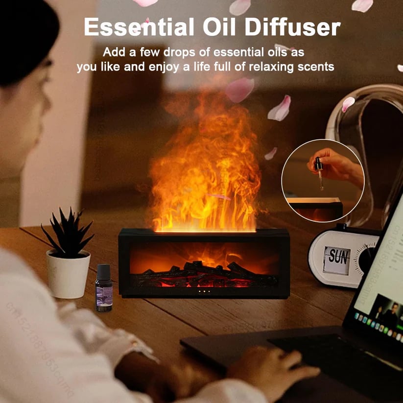 🎅Christmas Sales 49% OFF🔥Flame Fireplace Diffuser for Essential Oils
