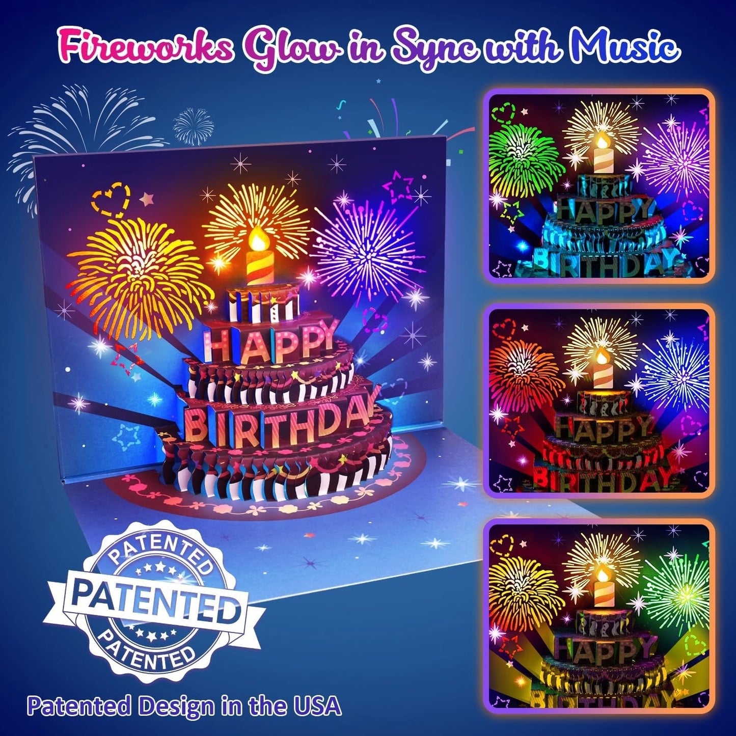 🔥2025 New Arrival - 49% OFF🎉Fireworks Pop-Up Cake Birthday Surprise Card🎂