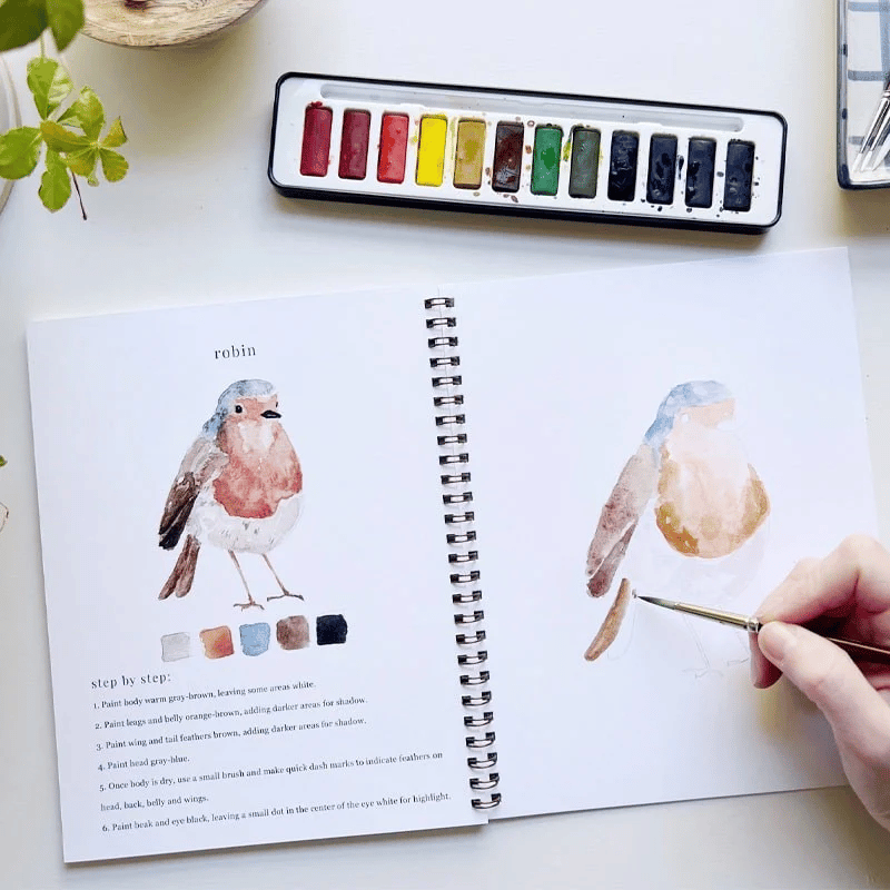 🔥LENTE MEGA UITVERKOOP🖼️Beginnersvriendelijk💕 Aquarel Werkboek