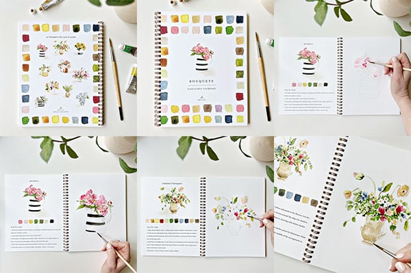 🔥LENTE MEGA UITVERKOOP🖼️Beginnersvriendelijk💕 Aquarel Werkboek