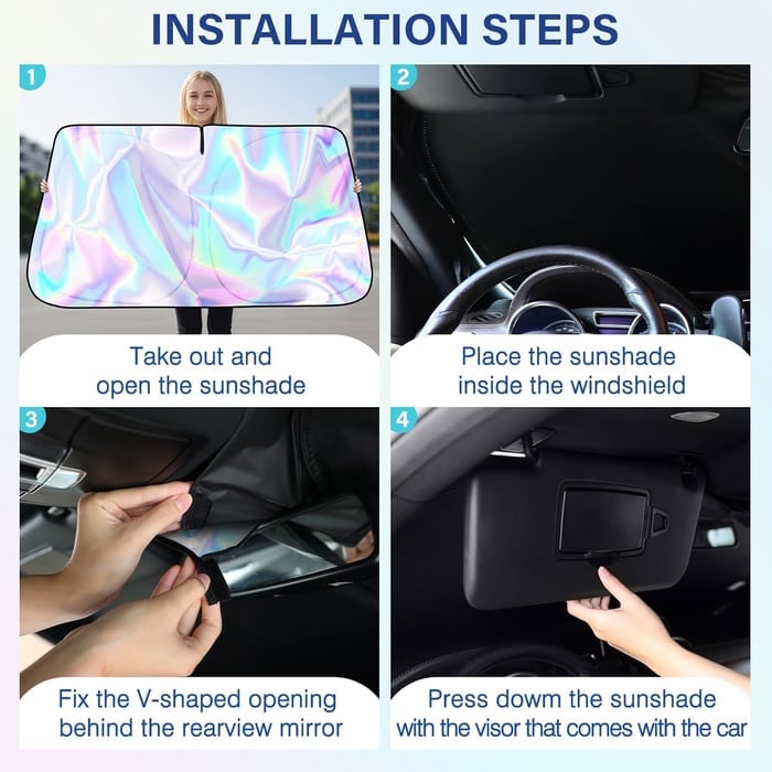 🌊2025 Summer Hot Sale-💥2025 Foldable Anti-UV Windshield Sunshade