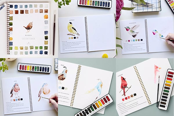 🔥LENTE MEGA UITVERKOOP🖼️Beginnersvriendelijk💕 Aquarel Werkboek