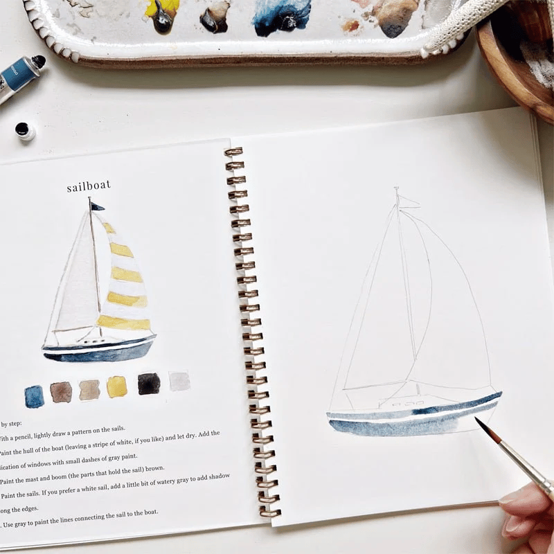 🔥LENTE MEGA UITVERKOOP🖼️Beginnersvriendelijk💕 Aquarel Werkboek
